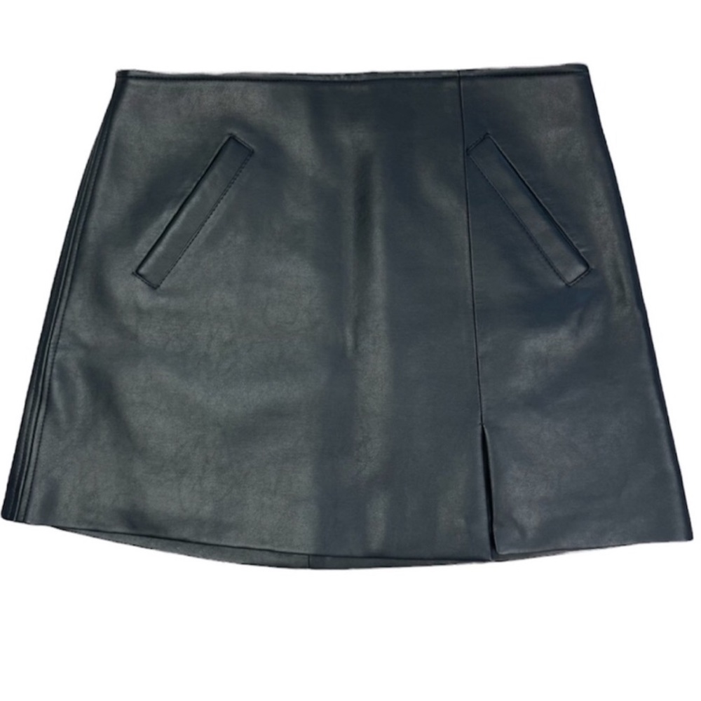 Blanc NYC Faux Leather Mini Skirt Size 28 Black